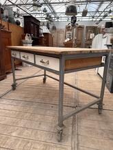 Werk tafel Industrieel stijl in hout en ijzer, Europa