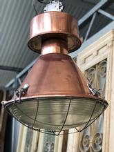 Lamp Industrieel stijl in Ijzer en glas, Europa 20e eeuws