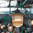 Lampen Industrieel stijl in ijzer en glas, Vintage 20e eeuws