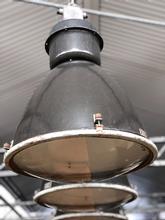 Industrial style Pendant lamp in Enamel with convex glass glass, East Europe 20th century