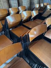 Vintage style Chairs in wood and iron, Dutch 1960