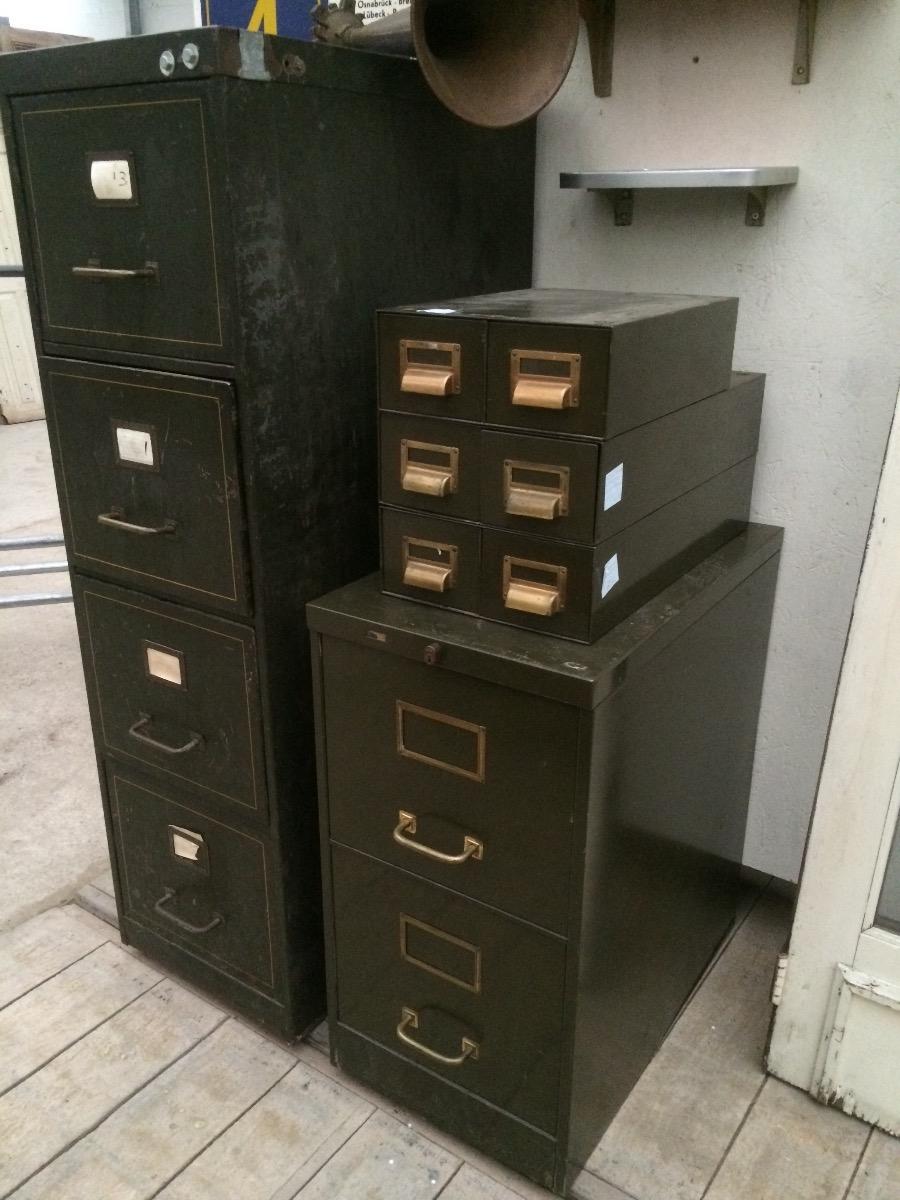 Roneo old office iron chest of drawers