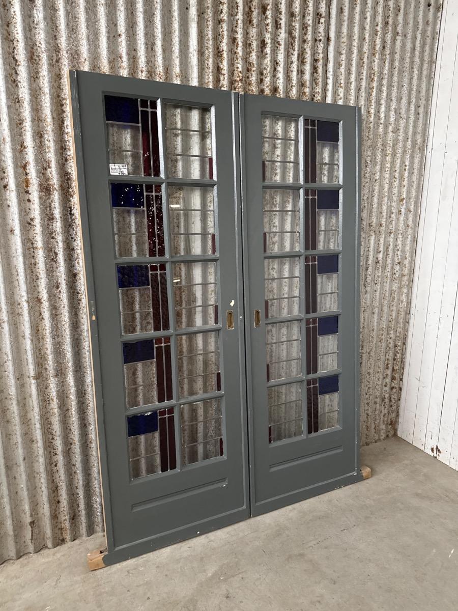 Set stained glass doors