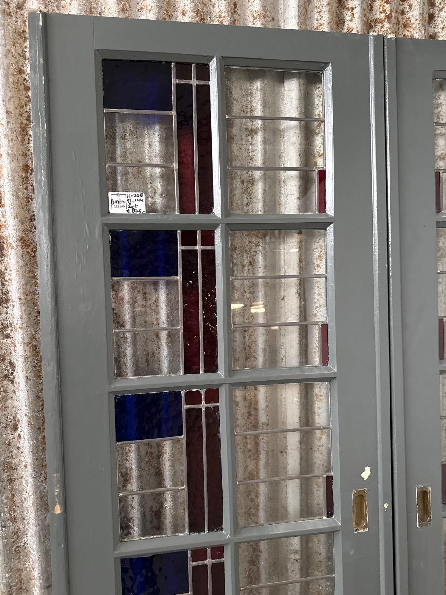 Set stained glass doors