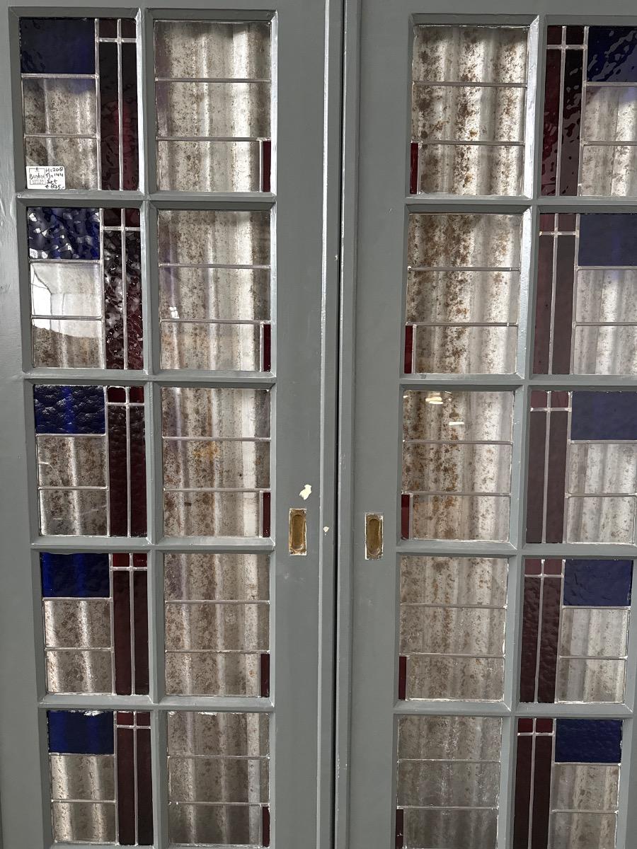 Set stained glass doors