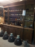 Vintage style old pharmacy bottles in Glass old, Europe