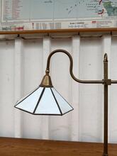 Tiffany style Vintage brass bureaulamp  in glass and brass 1930