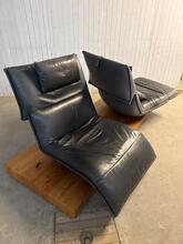 2-zits bank Vintage stijl in Leer en hout,