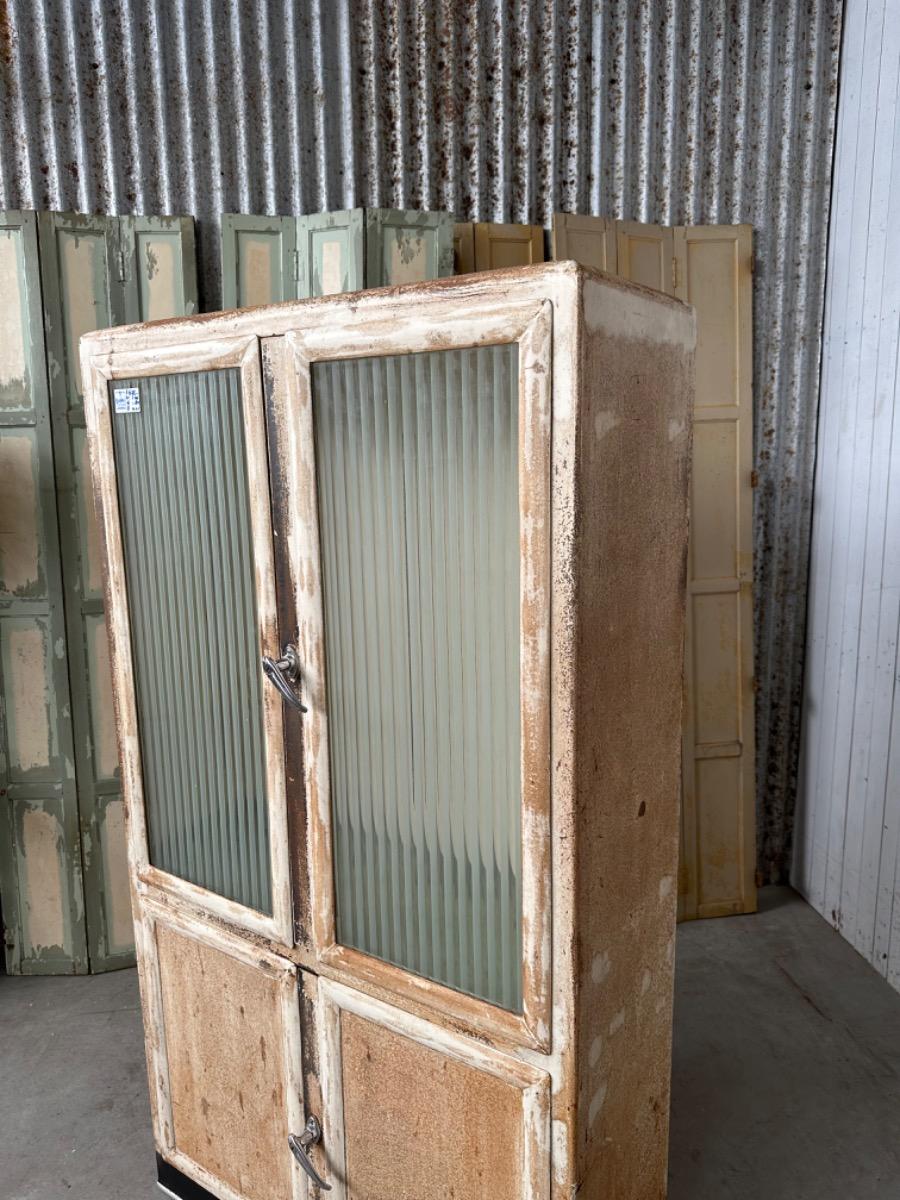 Vintage cabinet iron and glass