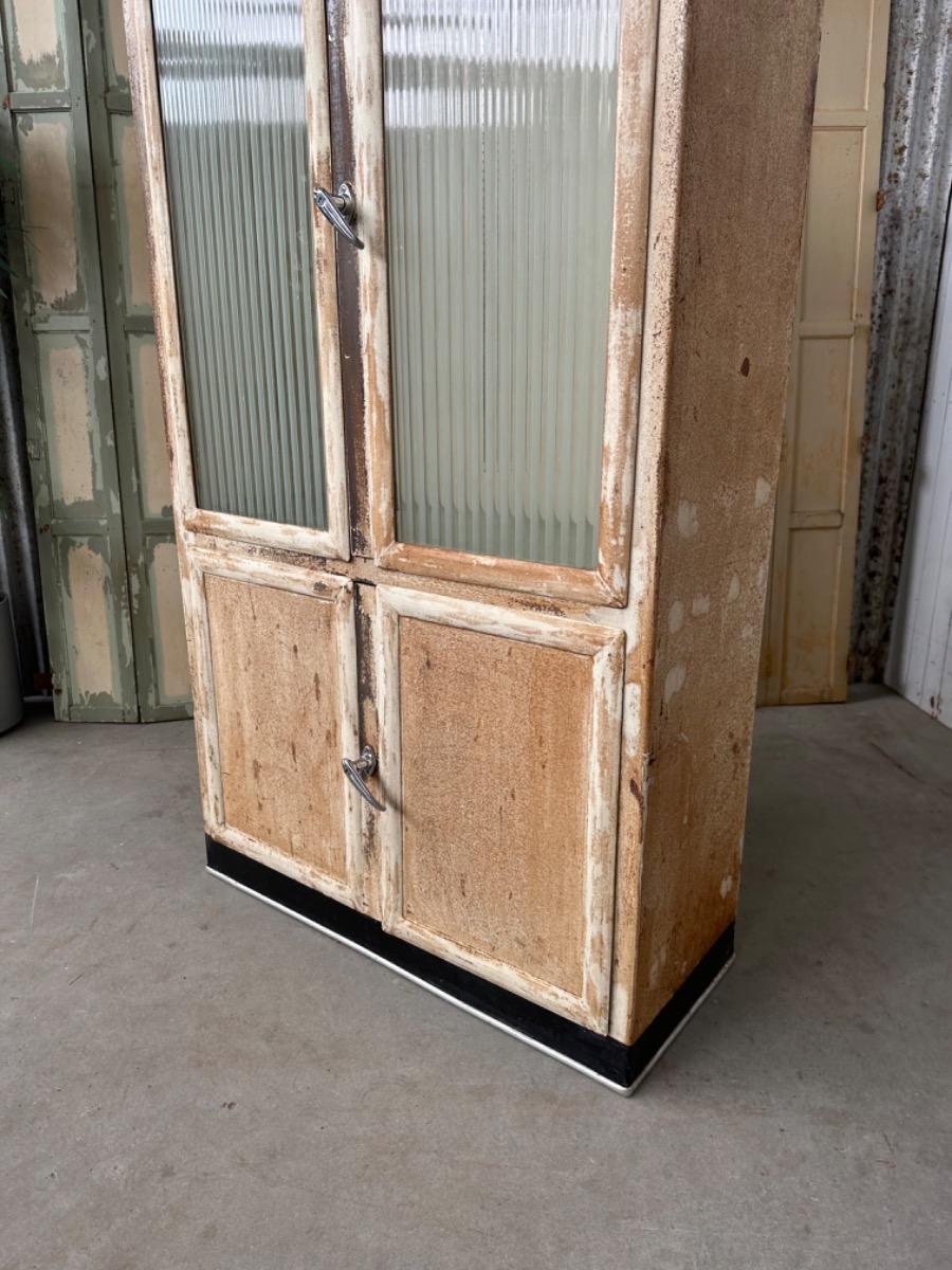 Vintage cabinet iron and glass