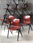 Vintage style Chairs in Iron and wood, European 20th century