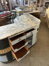 Glazen toonbank met marmer Vintage stijl in Marmer, glas en hout,