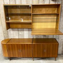 Design barkast Vintage ontwerper A.A.Pepijn stijl in hout en glas, Nederland 1950-1960