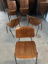 Stoelen Vintage stijl in hout en ijzer, Europa 20e eeuw