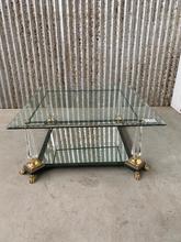 Vintage tafel Design stijl in glas en ijzer,