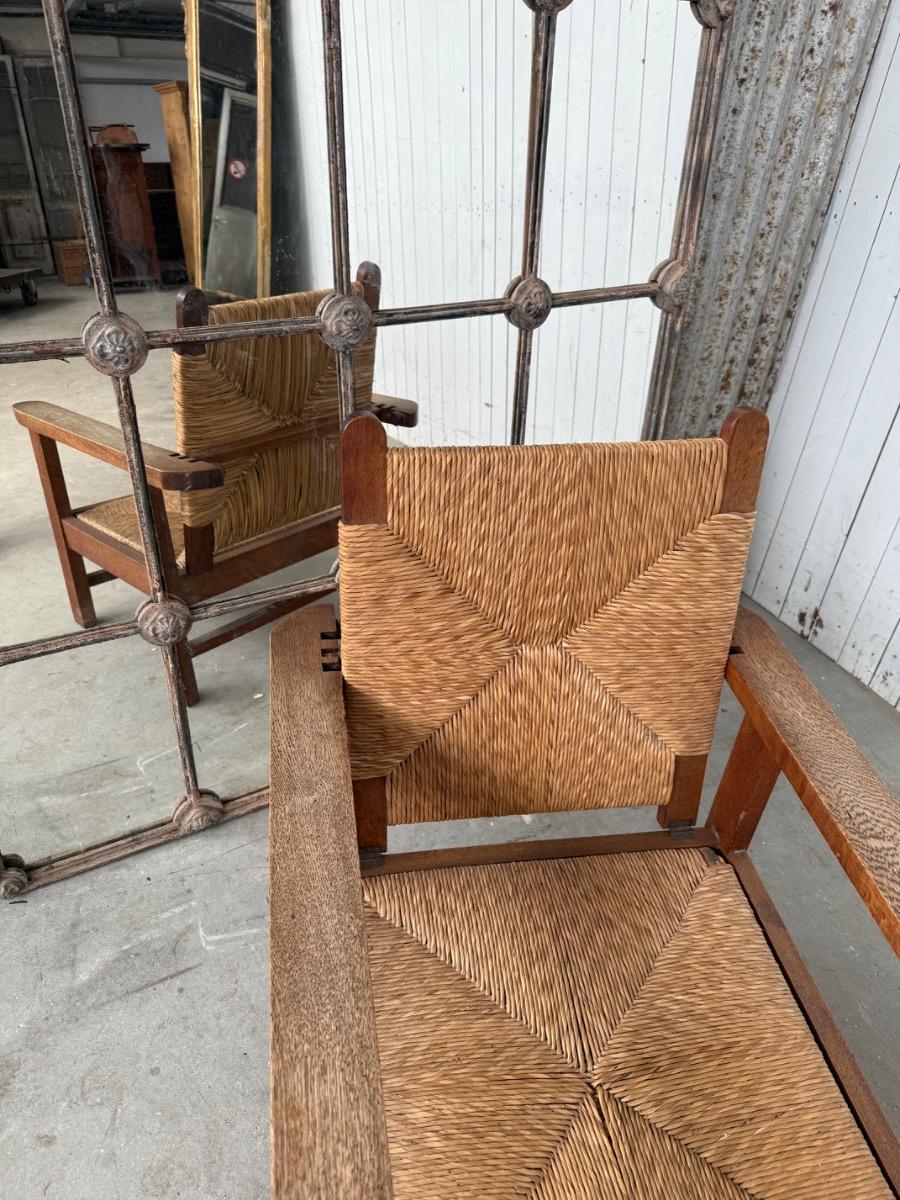 Vintage Vintage Oak and rush chair