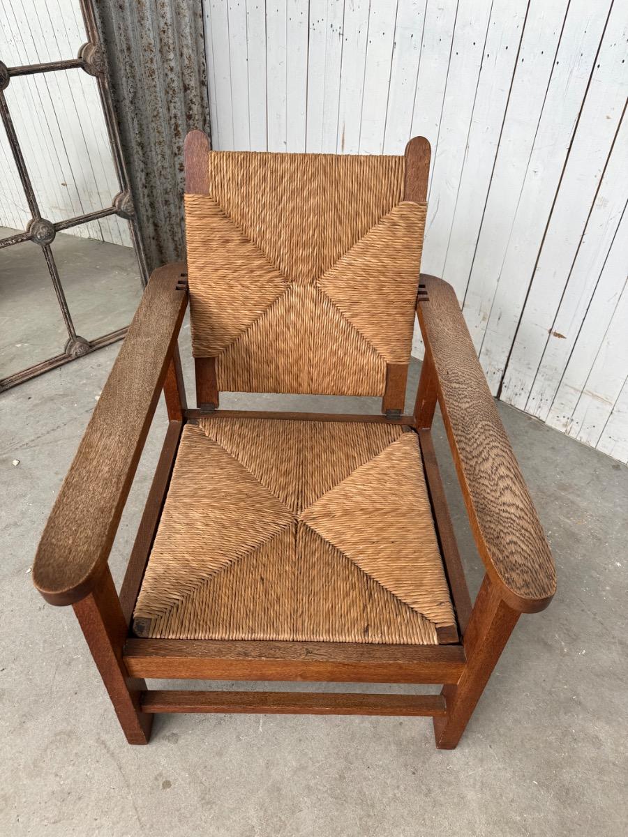 Vintage Vintage Oak and rush chair