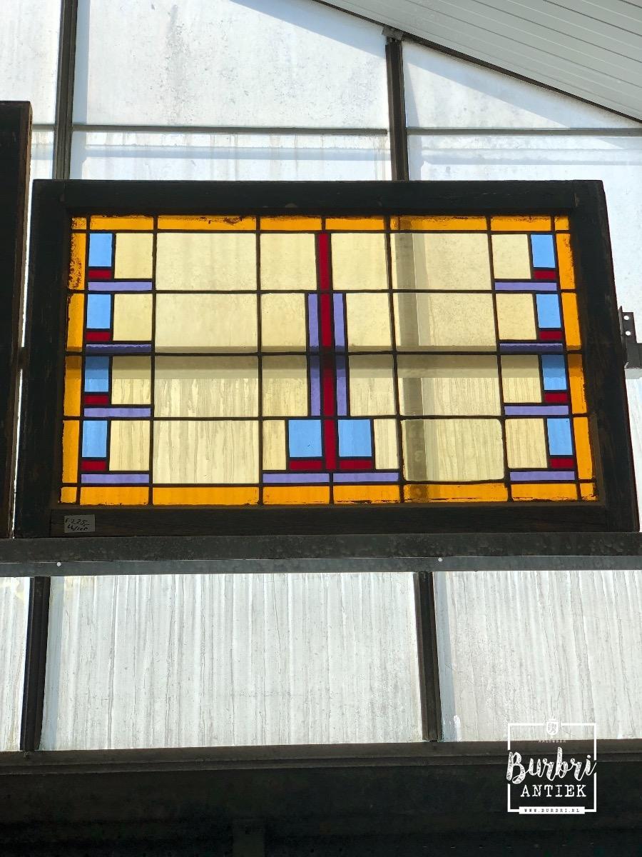 kiem Dwars zitten regel Antique stained glass window - Glas in lood , Deuren en ramen - Oude  bouwmaterialen - Burbri