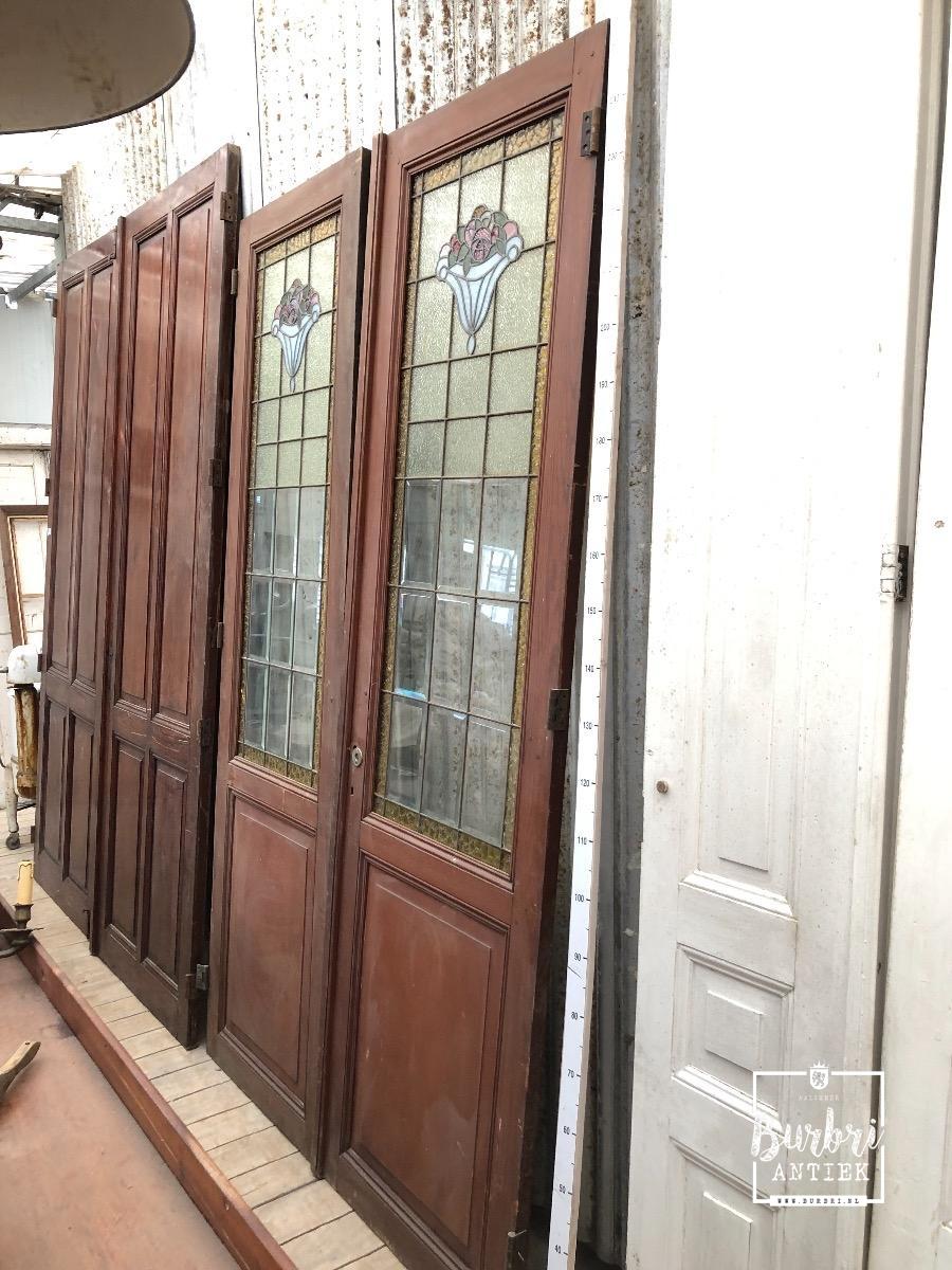 zoogdier Pardon lavendel Antique stained glass doors - Glas in lood , Deuren en ramen - Oude  bouwmaterialen - Burbri