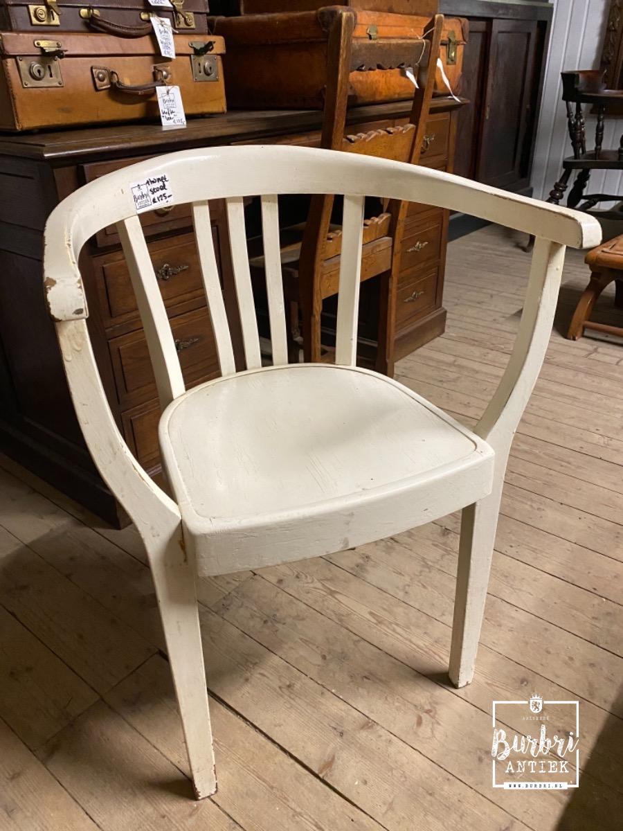 schraper Vooruit Gemaakt om te onthouden Antique Antique white Thonet chair - Tafel & Stoelen - Antieke meubels -  Burbri